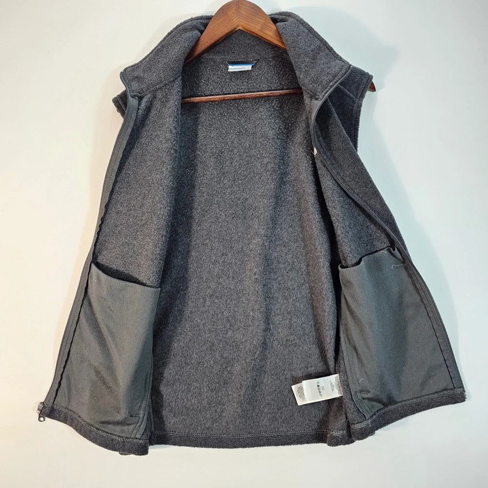Columbia Mens Steens Mountain‎ Full Zip Fleece Vest Charcoal Gray Medium